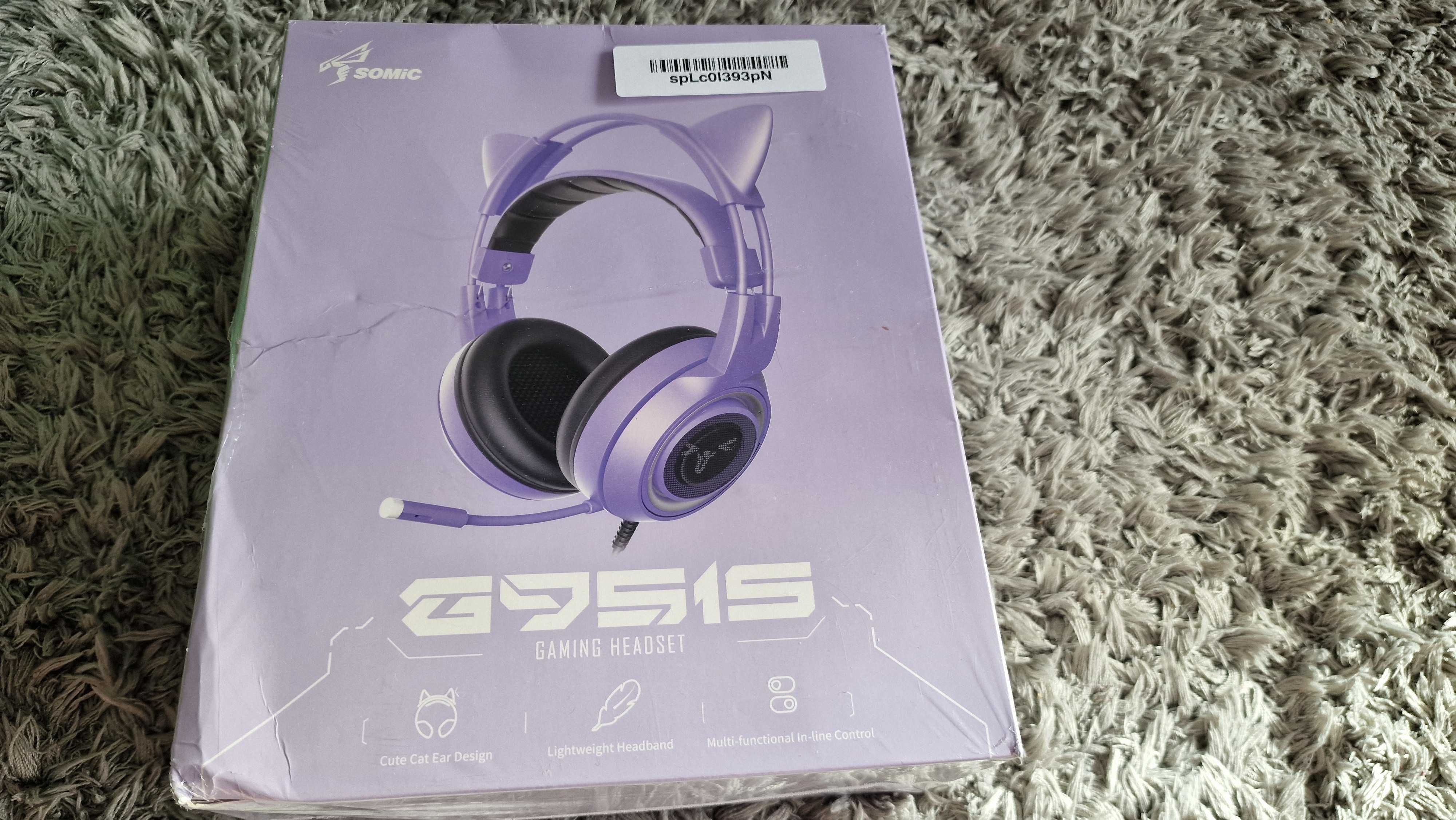 Căști de gaming Somic G951S Purple cu microfon, fete, femei, sigilate