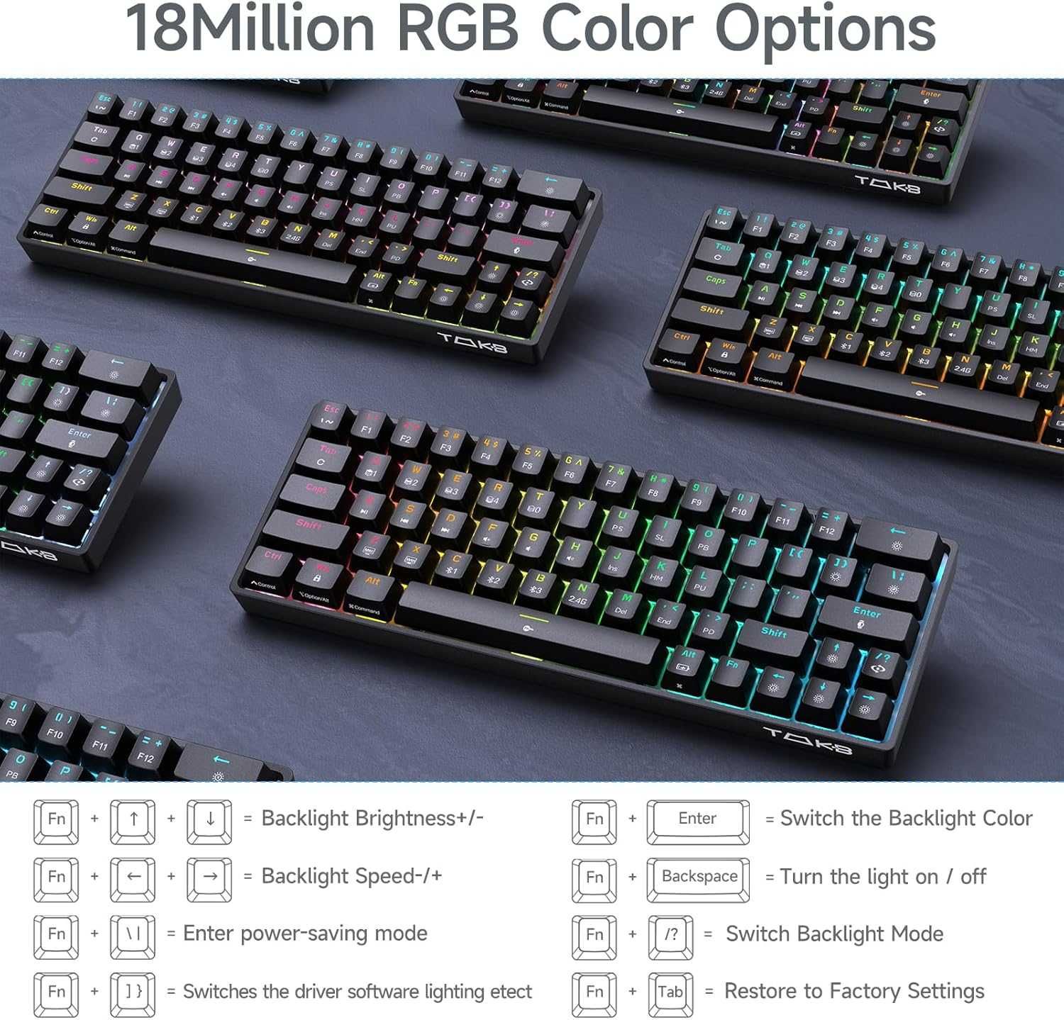 TMKB T63 механична клавиатура с Blue Switch, Bluetooth / 2.4G