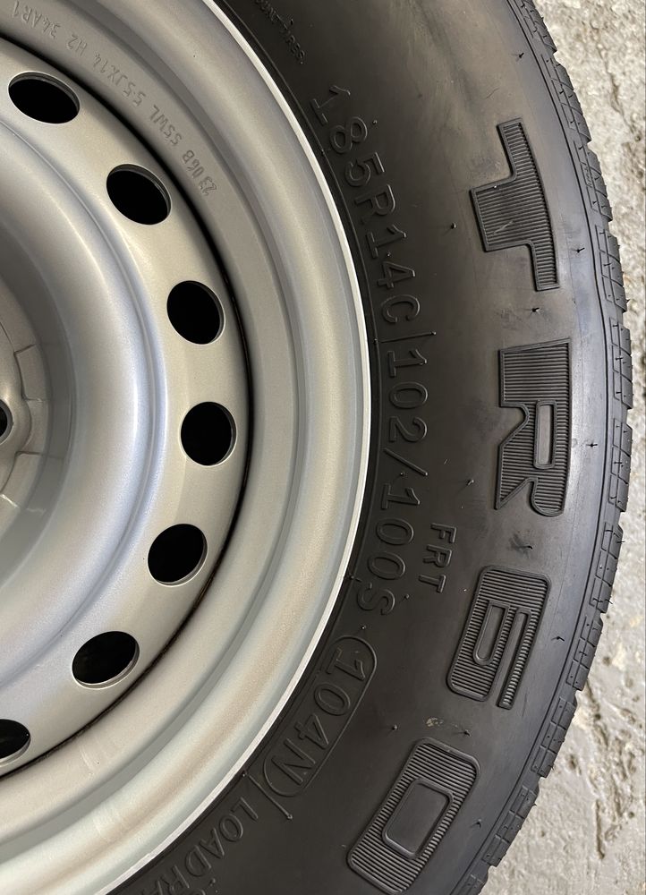 Roata 14 janta cu anvelopa security 185R/14C platforma auto /remorca