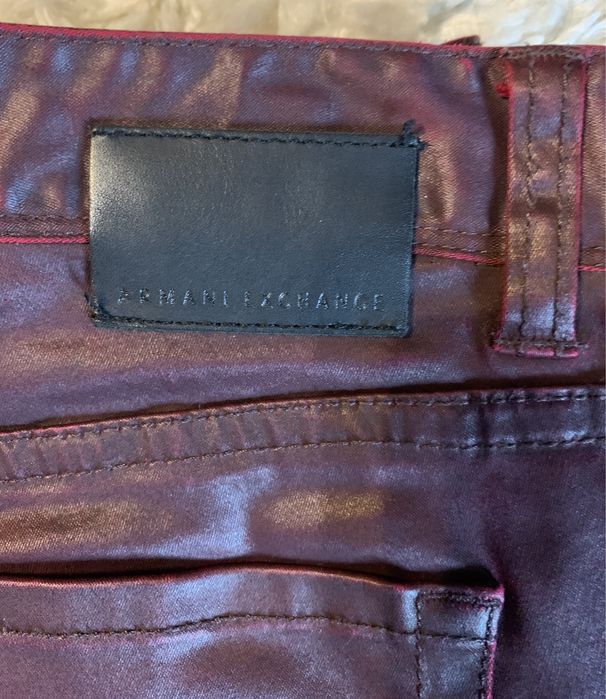 Pantaloni Armani Exchange grena din piele