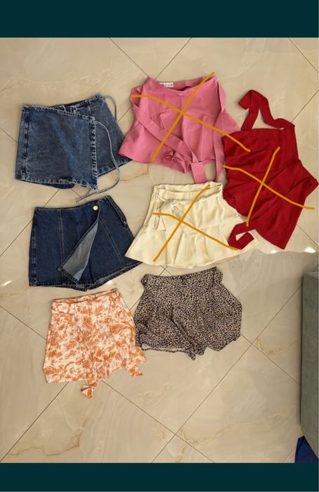 Zara Къси Дънки , пола панталон  , лятна дълга пола  , екип