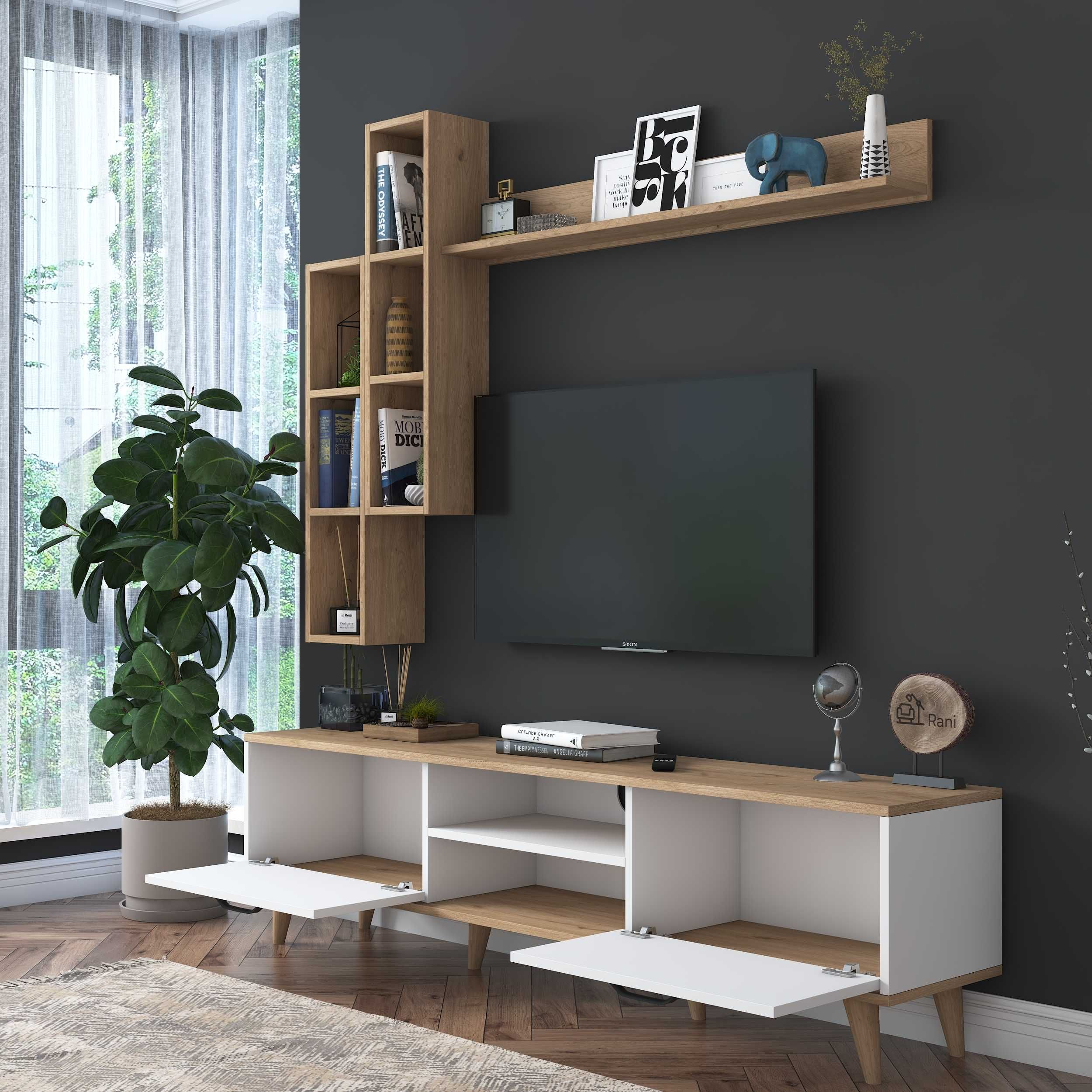 TV комплект Puzzle-home 2593, TV шкаф и два рафта, ПРОМО ЦЕНА !
