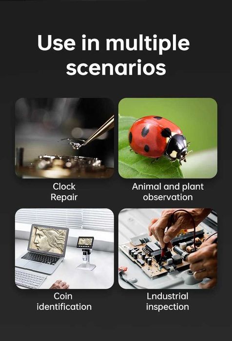 Video microscop cu ecran,acumulator,stand