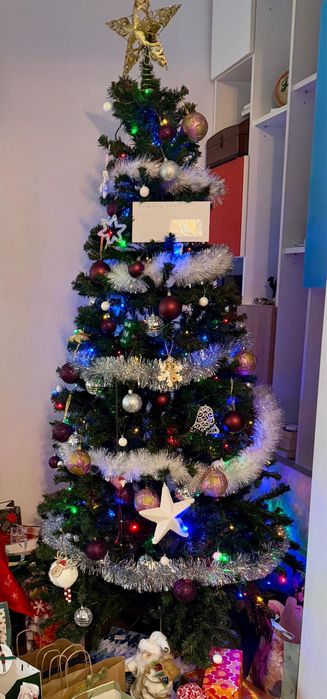 Brad artificial 213cm, cu suport