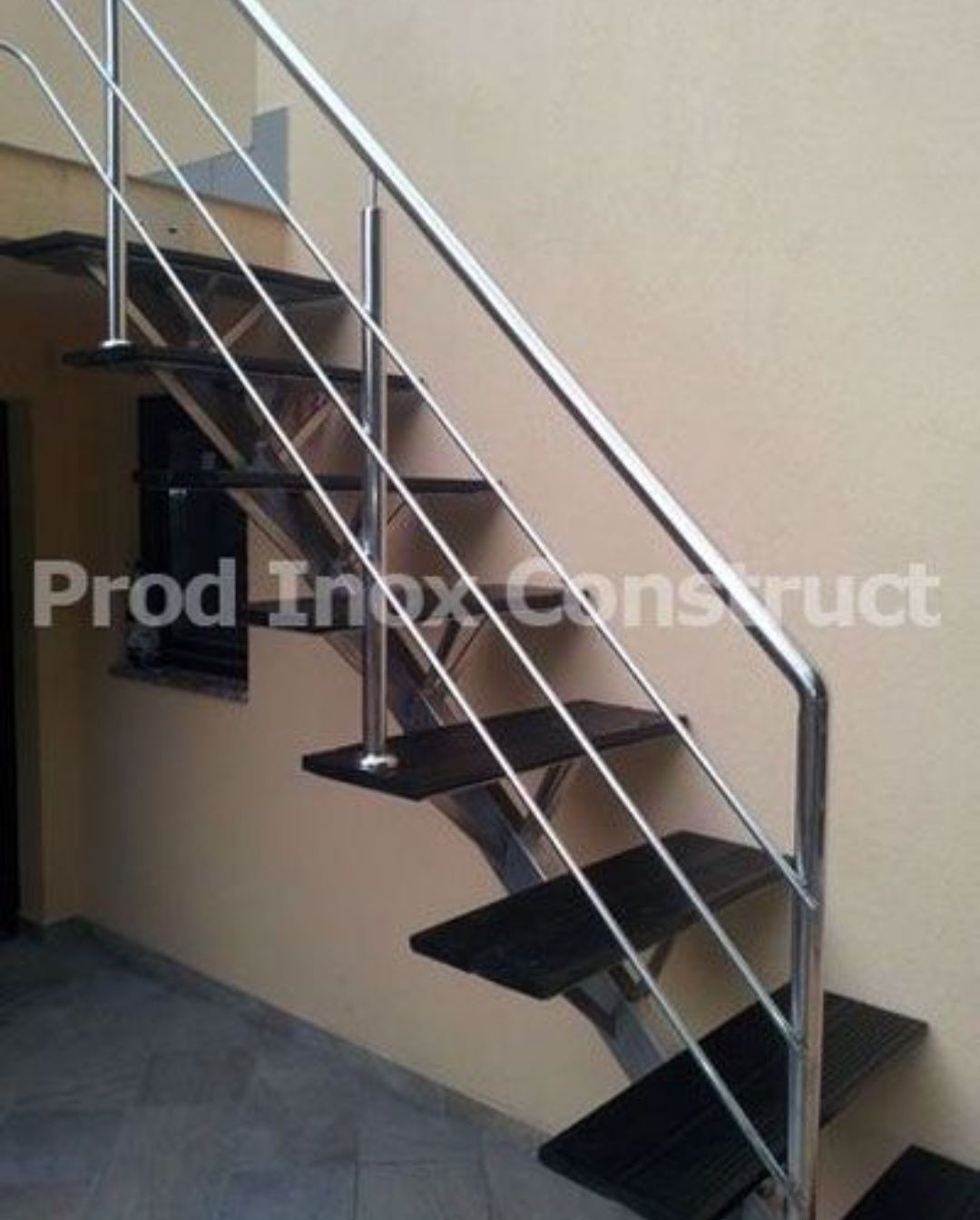 Balustrade din Inox, Mana curenta Inox Lemn, Scari Inox:-Lenb-Sticla