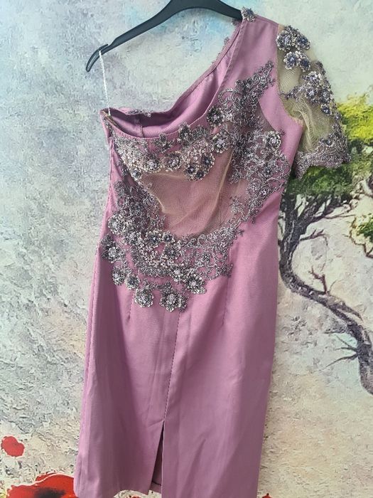 Rochie de ocazie lila cu dantela