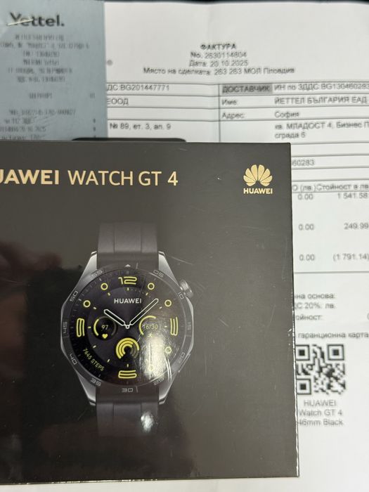 Huawei Watch GT 4,Black,46mm *ЧистоНов*2г Гаранция*