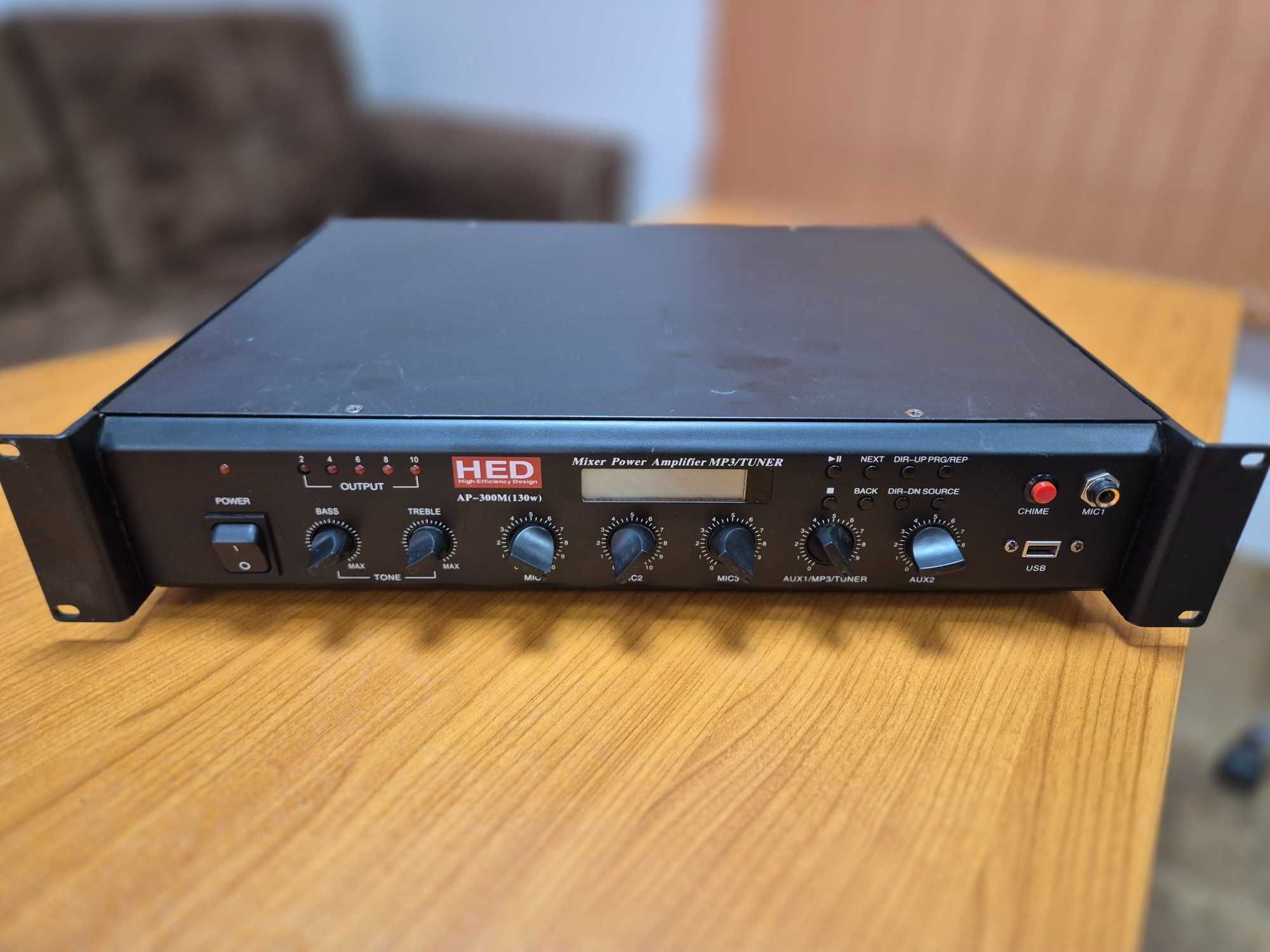 Миксер усилвател AP-300M - 130W, 5 входов, RF тунер, USB, MP3 player,
