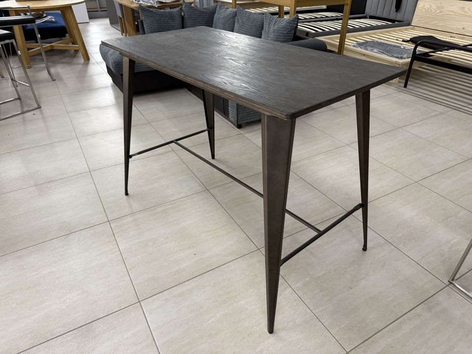 Masa de bar Lumisource cu cadru metal / blat de bambus presat