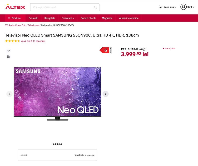 Televizor SAMSUNG Neo QLED 55QN90C 138cm