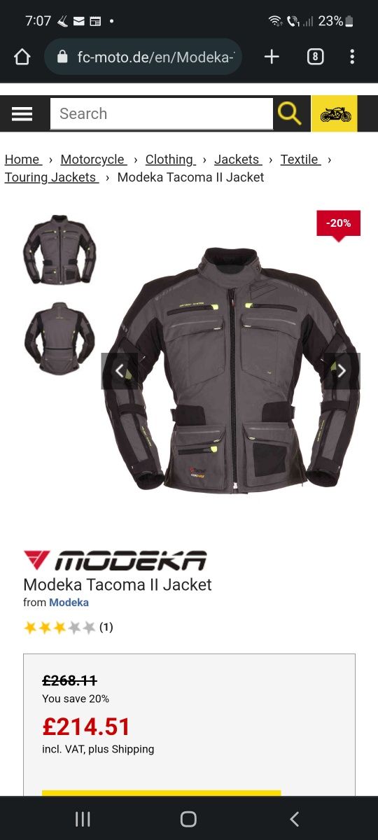 Costum moto   Modeka Tacoma II