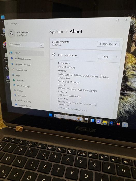 Asus Zenbook 4k Touchscreen X360 NVme 2TB Tableta 2in1 i7-7500 are 1KG