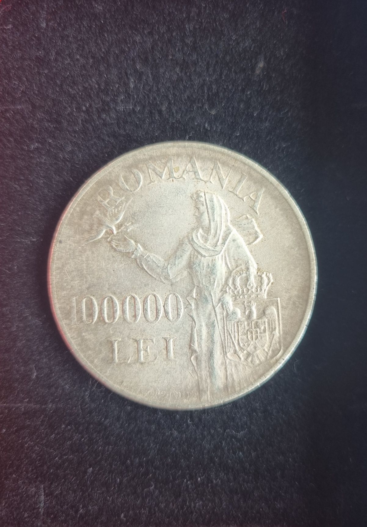 moneda cu regele Mihai de 100,000 lei din anul 1946.