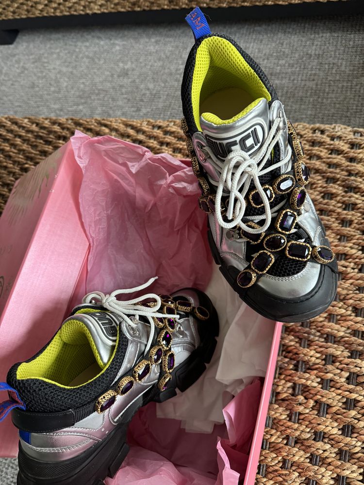 Adidasi Gucci Flashtrek Removeble Crystals , 40,5 originali,ca noi!