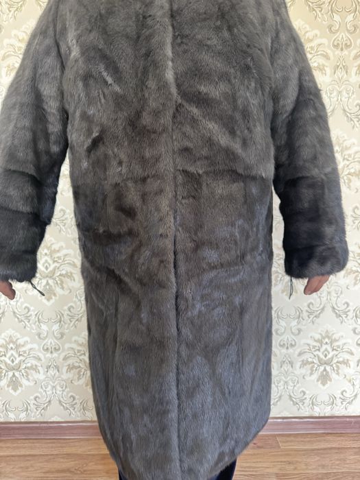 Норковая шуба со стойким воротником