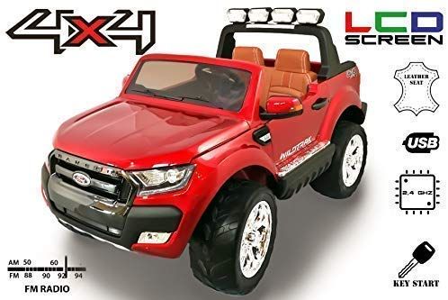 Masinuta electrica pentru 2 copii Ford Ranger 4x4 cu LCD #RED Matt