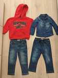 Lot haine băiat 98, blugi C&A, H&M, hanorac, bluze, cămașă blugi