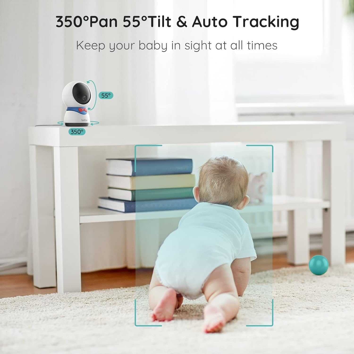 НОВ Бебефон BOIFUN 5" 1080P, управление чрез екрана + приложение...