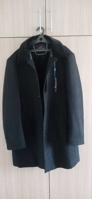 Мужское пальто кашемировое с мехом