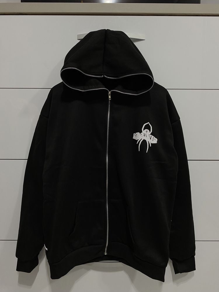 Full Zip Up Hoodie Spider Web Paianjen Panza