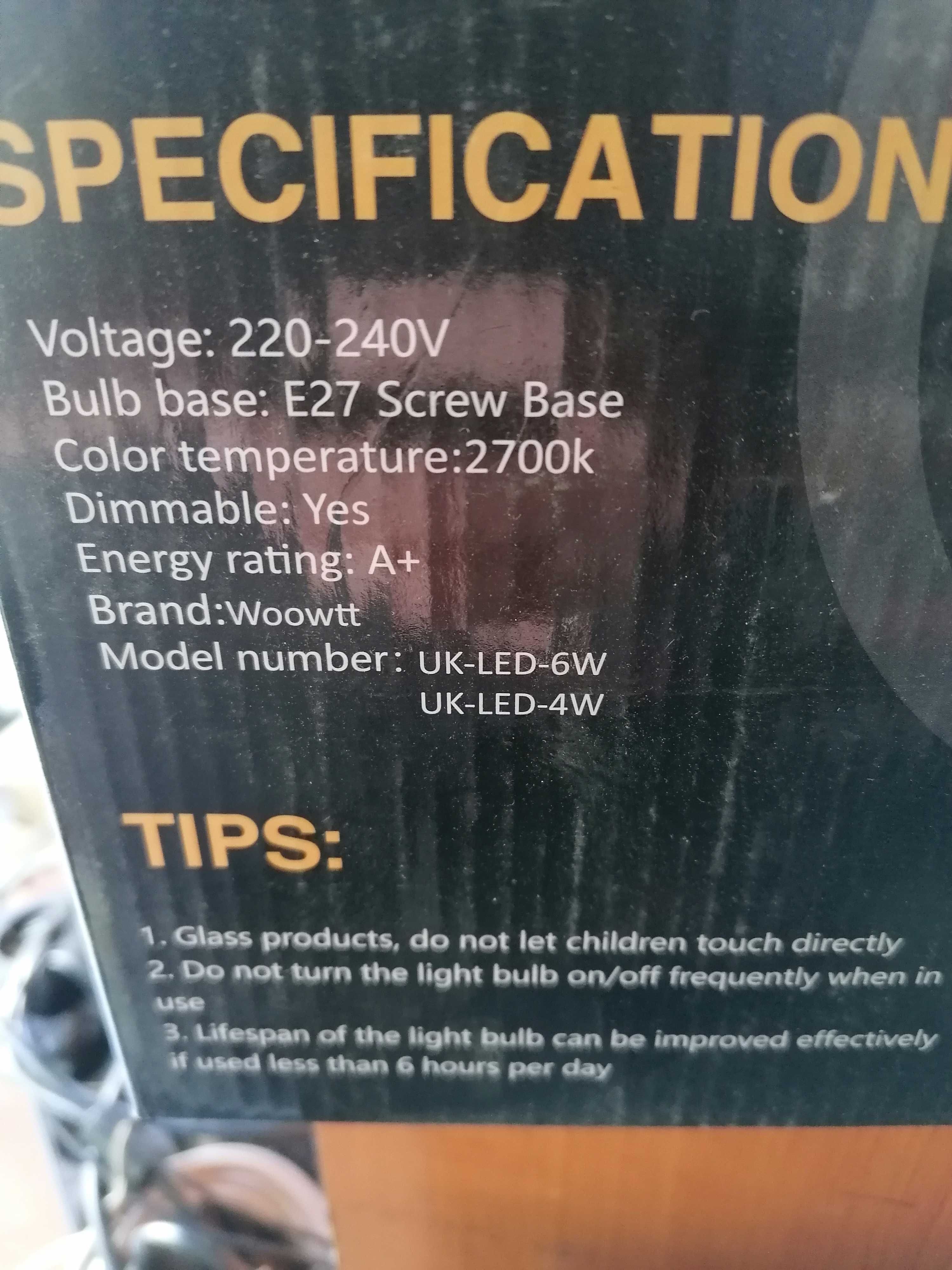 LED крушки Woowtt VINTAGE EDISON 6Watt
