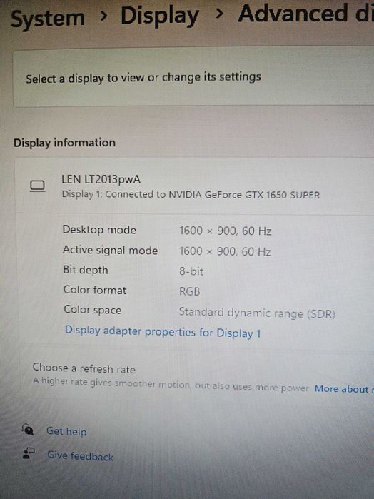 Monitor Lenovo thinkvision lt2013p 19,5” hd+ EXCELENT