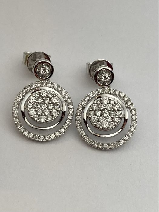 Cercei aur alb 18kt.cu diamante 0.90ct