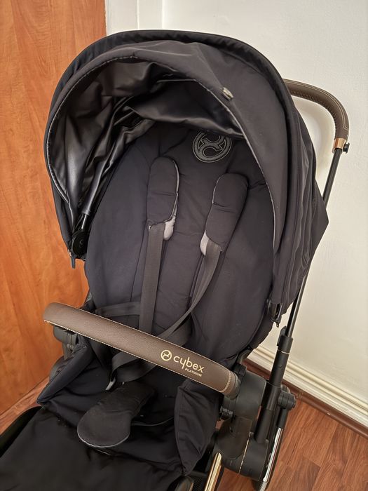 Cybex Priam 4 SE Deep Black, 2-in-1 (Landou + Scaun) + Accesorii