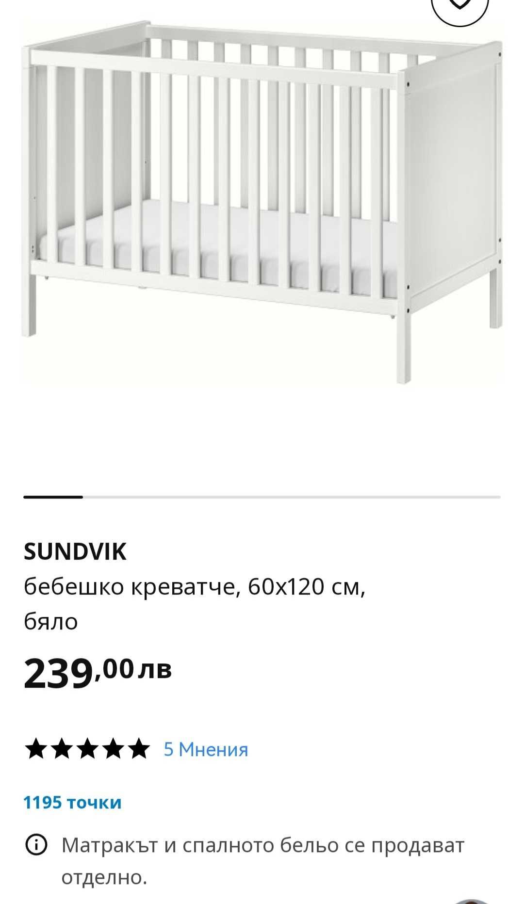 Бебешко креватче IKEA