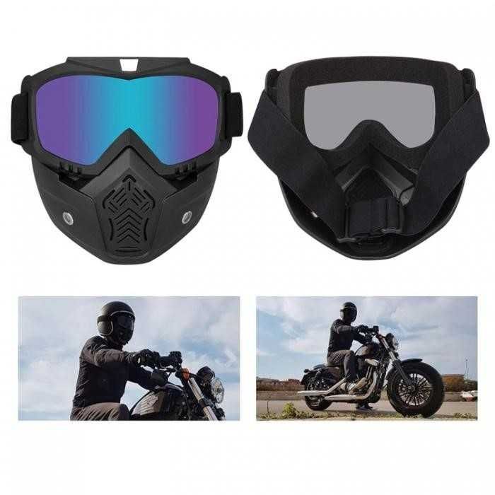 Очила с маска за мотор Automat, Прозрачно стъкло, За АТВ и скутер