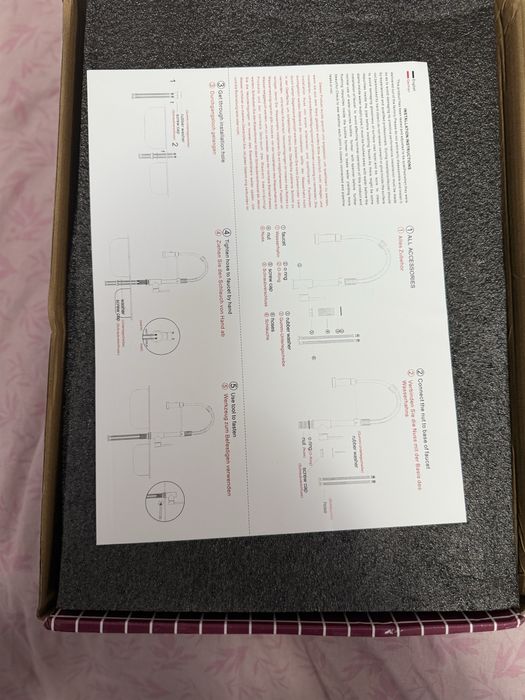 Смесител за Кухня с изтеглящ се чучур,360 оборота златист