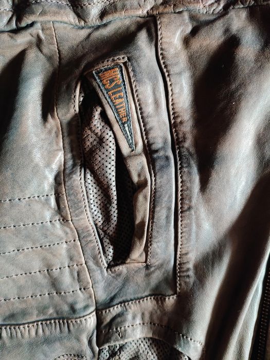 Мъжко Винтидж Cafe Racer  Mesh кожено  яке MCS Marlboro Classics Л