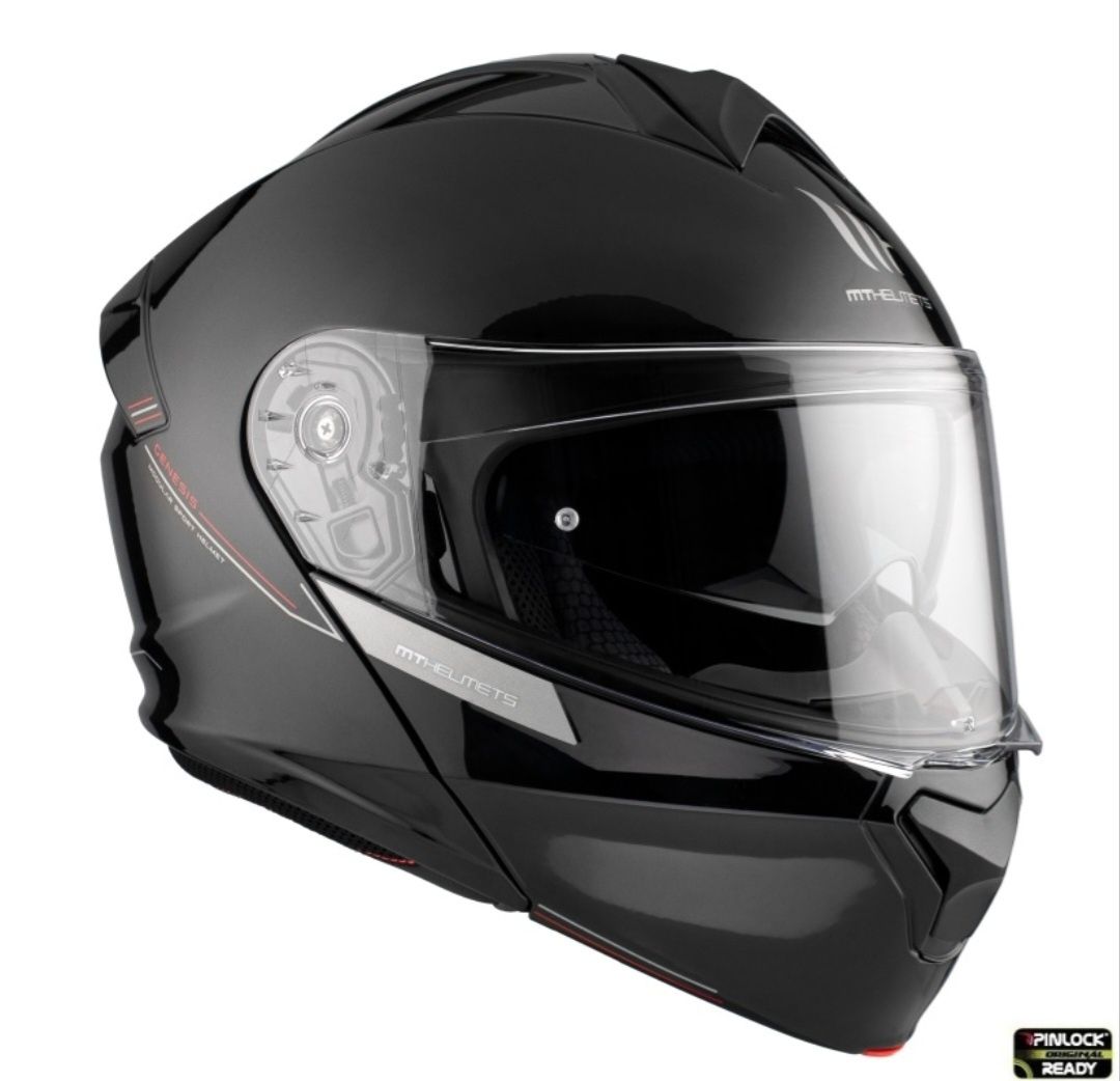 Casca moto modulabila flip-up MT Genesis negru lucios S, M, L, XL, 2XL