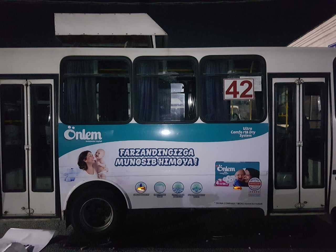 Aftobusda reklamalar Jizzaxda/ Афтобусда реклама Жиззахда