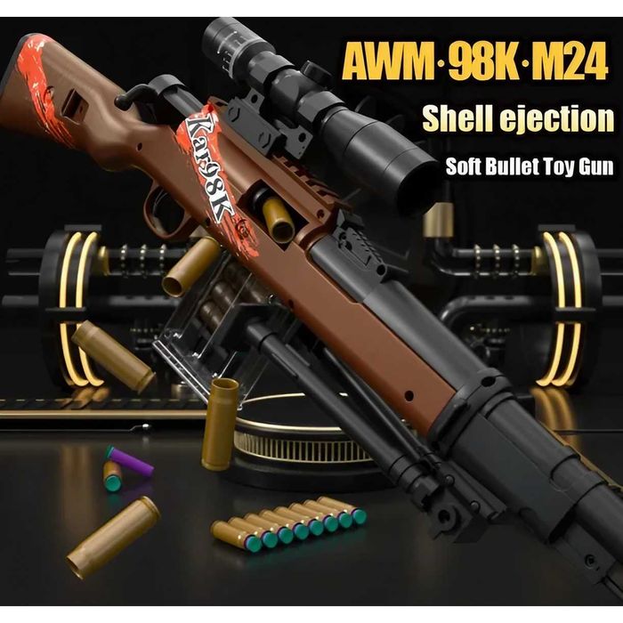 Pusca Luneta de Jucarie 98K Gloante Cartuse Ejectarea Carcasei 103 CM