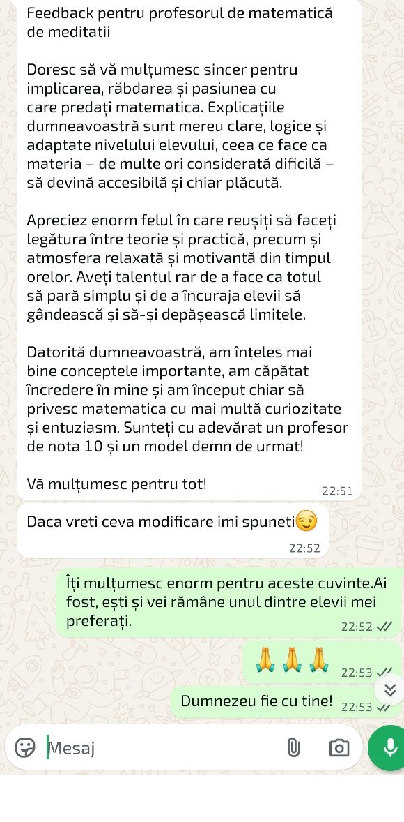 Meditații pentru elevii dornici să învețe matematică
