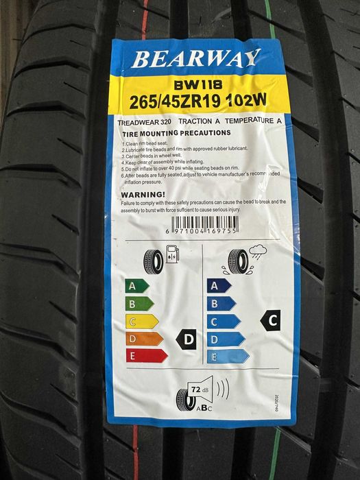 Нови Летни Гуми BEARWAY BW118 265/45R19 102W Нов DOT