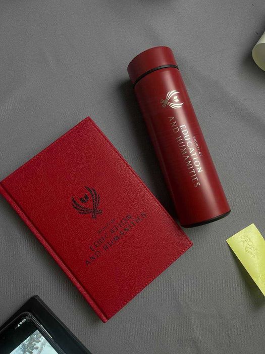 корпоративный набор: блокнот и термостакан с логотипом 42215