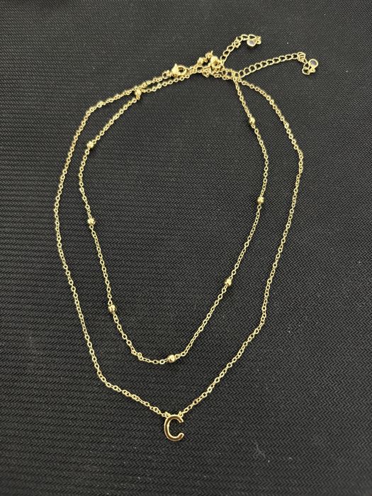 Set 2 lanțuri damă – oțel inoxidabil placat, cu inițială