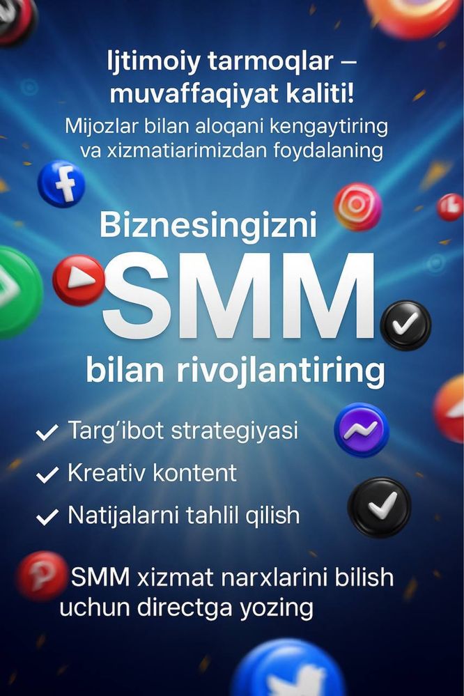 SMM xizmati / Professional jamoa