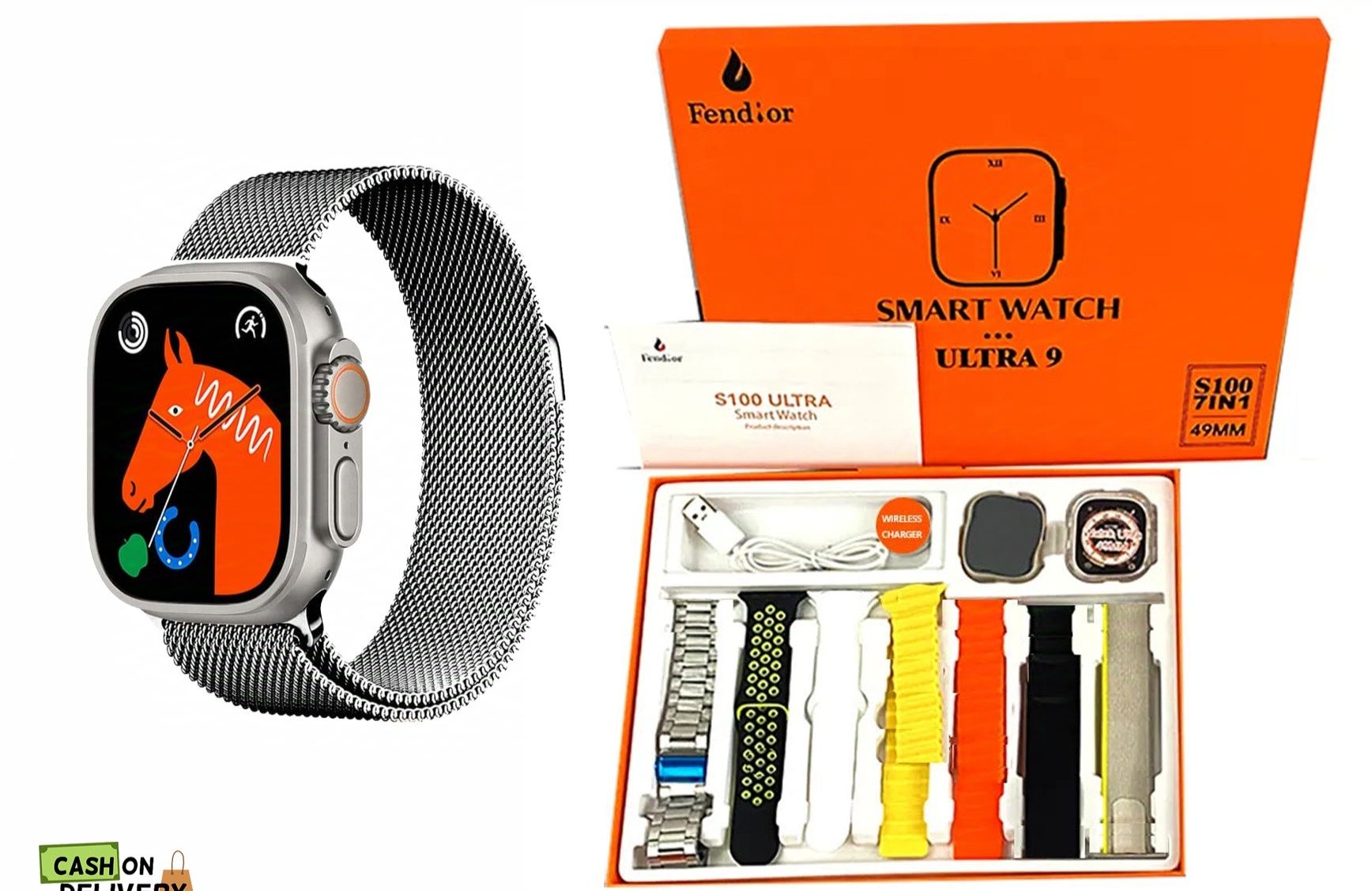 ULTRA 9 FENDIOR 49mm СМАРТ ЧАСОВНИК със 7+1 аксесоара