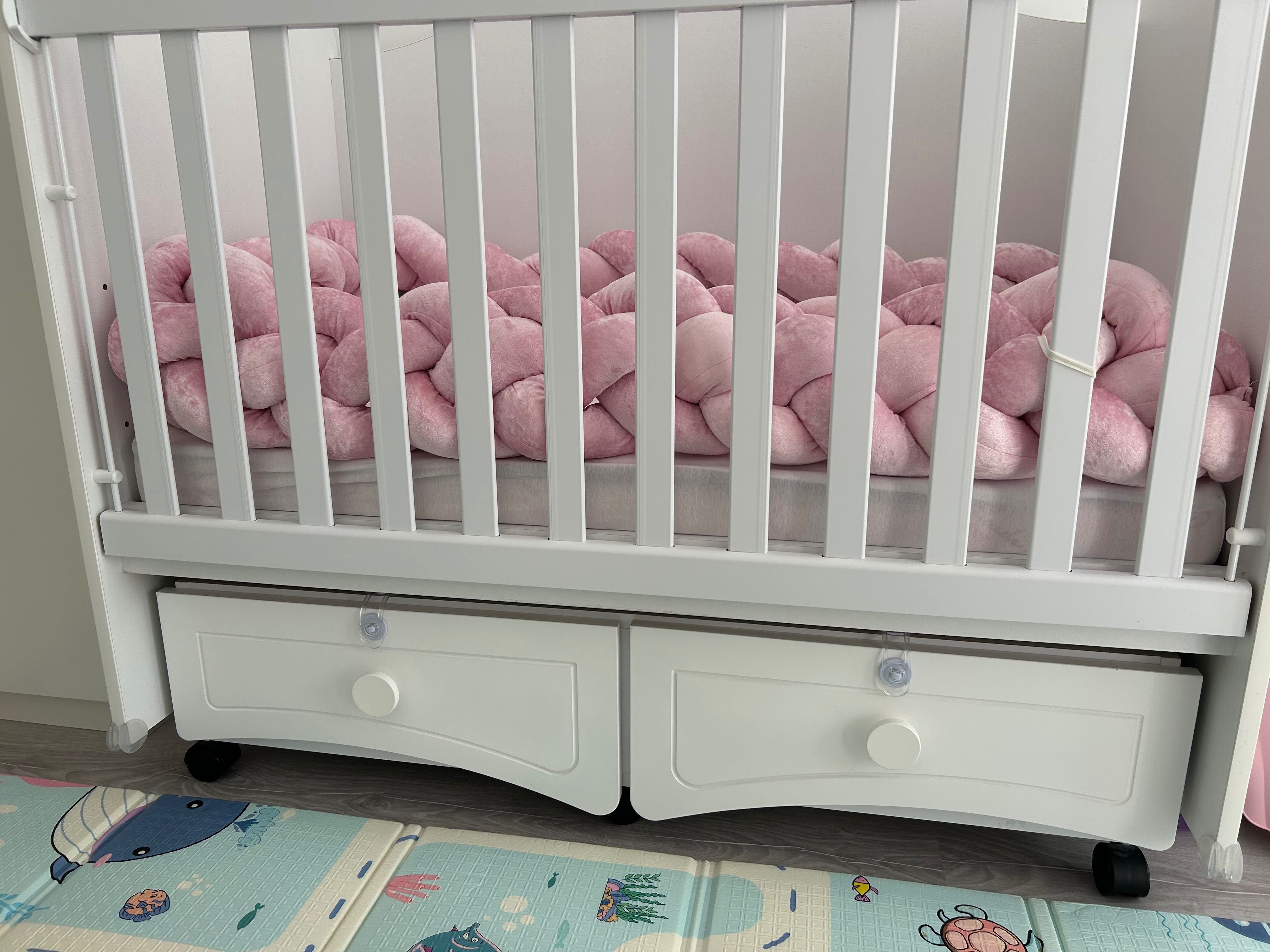 Бебешка кошара 60/120 с люлка Бял+ MAGNIFLEX матрак BABY PIERRE CARDIN