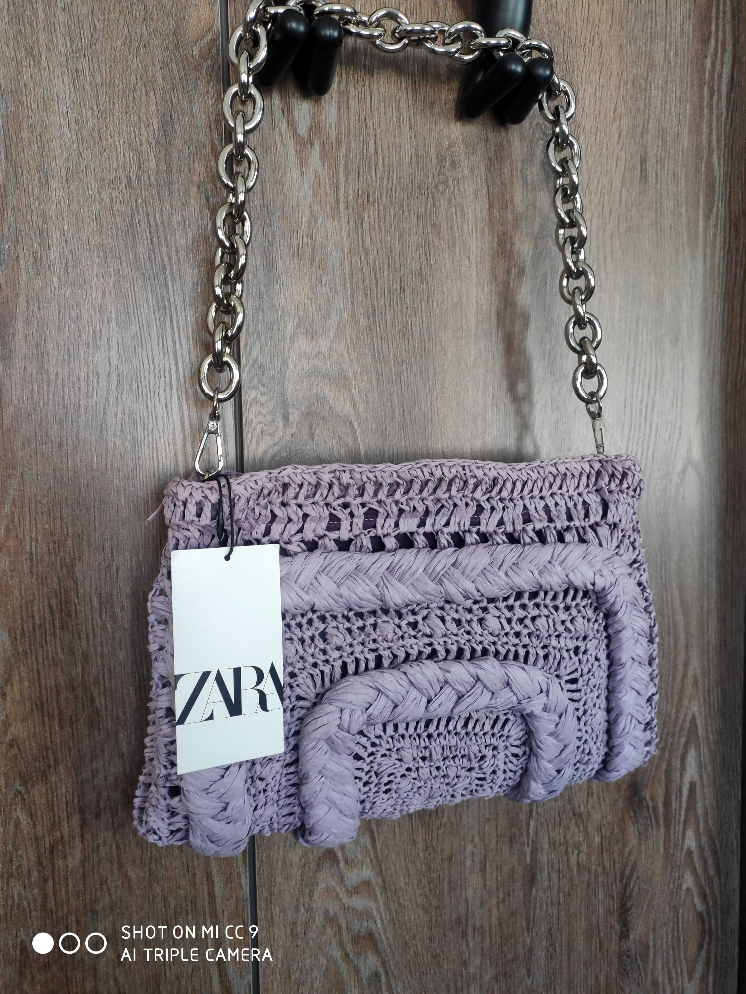 ZARA нова с етикет лятна чанта рафия