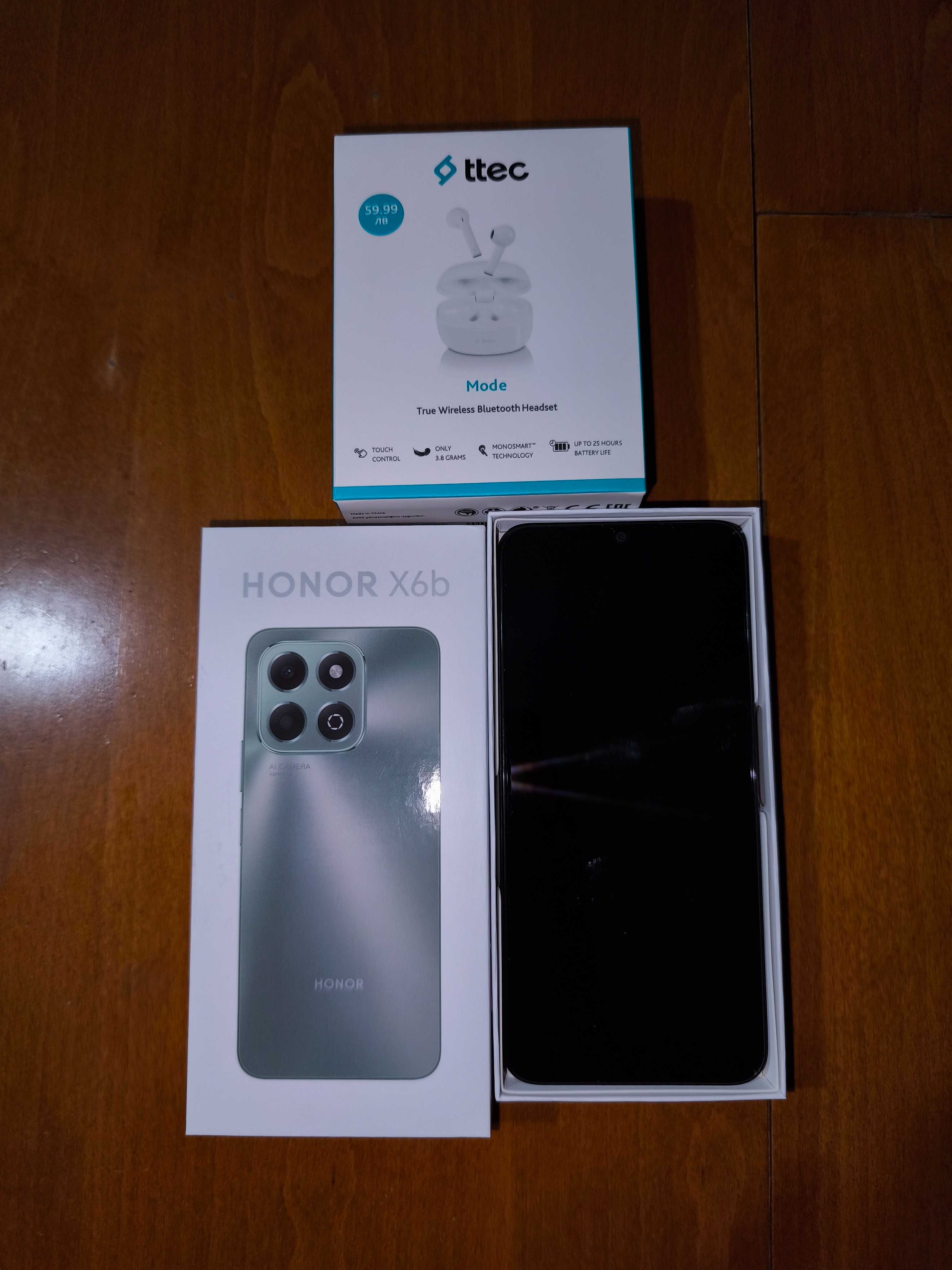 Нов Honor X6B 128gb + нови слушалки ttec 2KM145B
