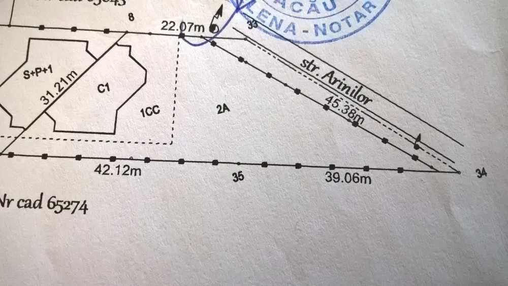 Vand constructie P+1+2 cu teren 1280 m2 gheraiesti intrarea in parc