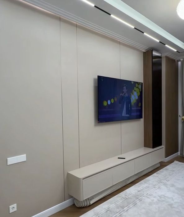 Установка бамбуковых панелей и гибкого мрамора