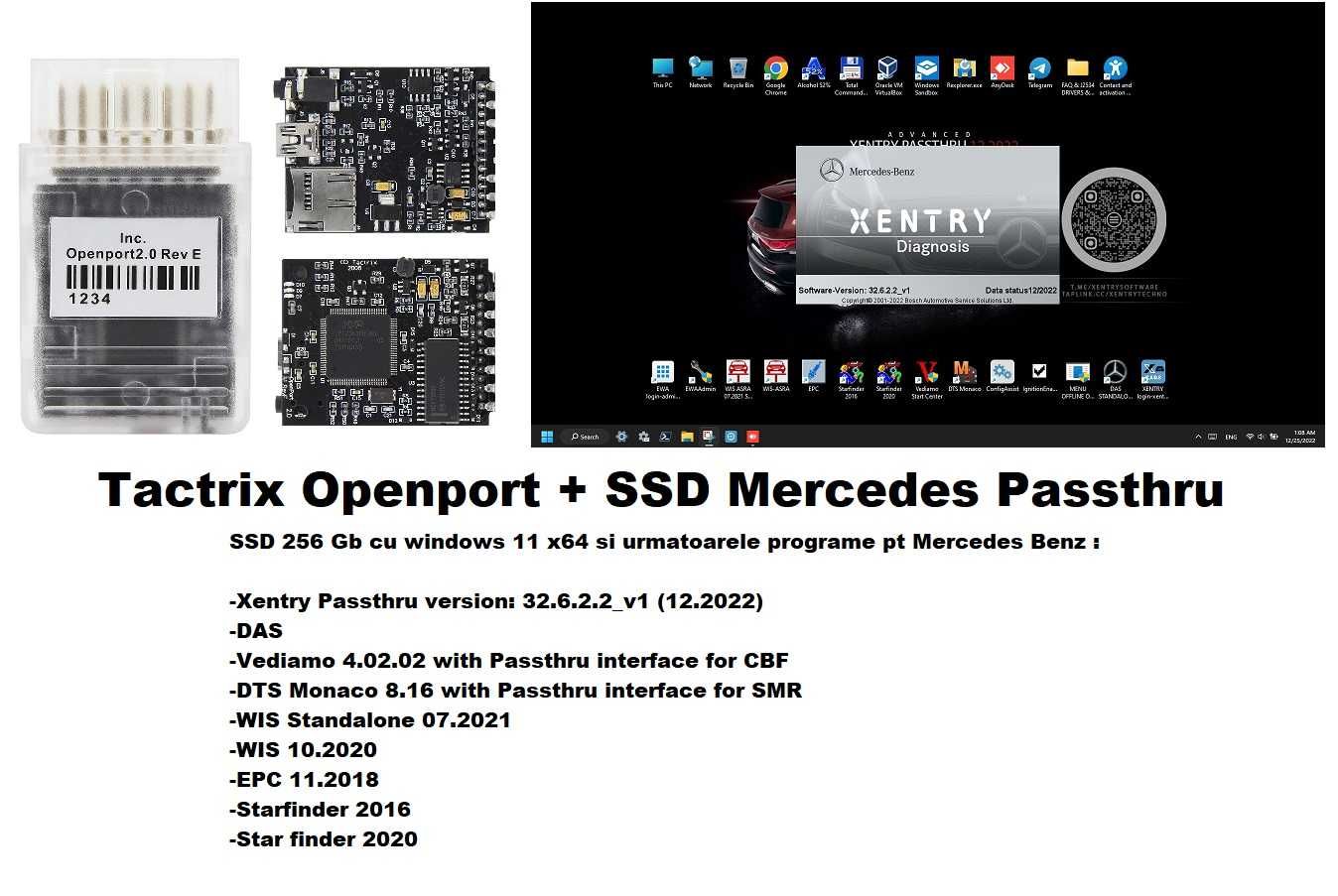 Interfata diagnoza codari Mercedes si SSD 256 Xentry DTS Vediamo WIS