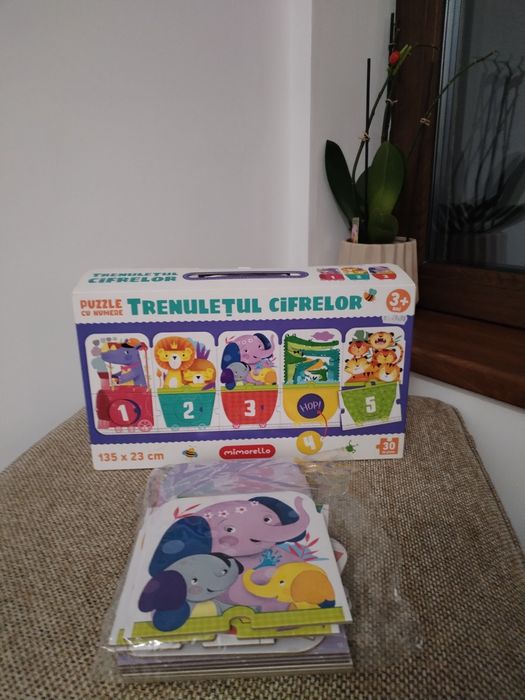 Joc educativ, puzzle cu numere: Trenulețul cifrelor!