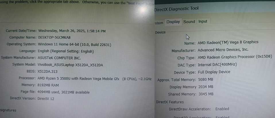 Vand Laptop ASUS VivoBook X512DA AMD Ryzen 5 15.6" FHD, 8GB, 512GB SSD