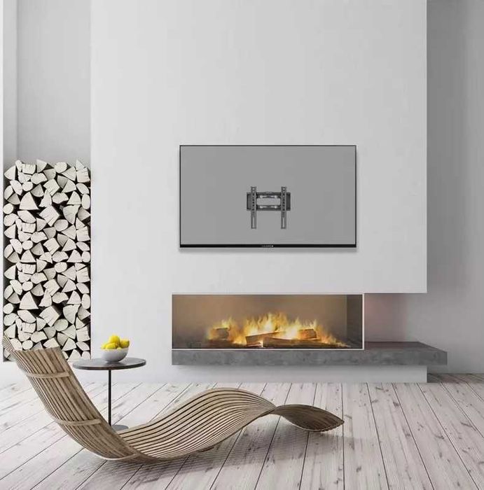 Suport TV de perete fix, 17"-42" 43cm-107cm, nivela bule inclusa negru